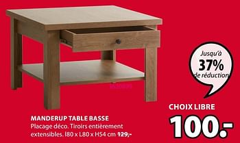Promoties Manderup table basse - Huismerk - Jysk - Geldig van 21/09/2020 tot 04/10/2020 bij Jysk