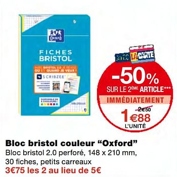 Promotions Bloc bristol couleur oxford - Oxford - Valide de 23/09/2020 à 04/10/2020 chez MonoPrix