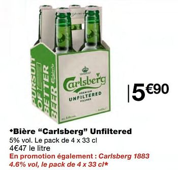 Promotions Bière carlsberg unfiltered - Carlsberg Luxe - Valide de 23/09/2020 à 04/10/2020 chez MonoPrix