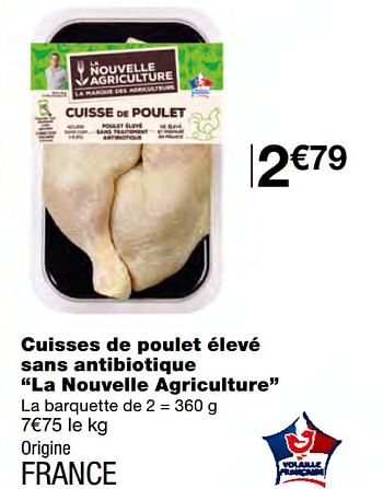 Promotions Cuisses de poulet élevé sans antibiotique la nouvelle agriculture - Produit Maison - MonoPrix - Valide de 23/09/2020 à 04/10/2020 chez MonoPrix
