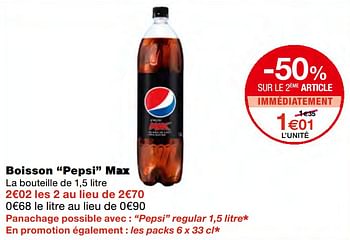Promoties Boisson pepsi max - Pepsi - Geldig van 23/09/2020 tot 04/10/2020 bij MonoPrix