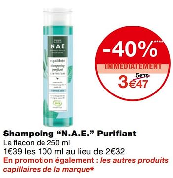 Promotions Shampoing n.a.e. purifiant - NAE - Valide de 23/09/2020 à 04/10/2020 chez MonoPrix
