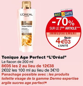 Promotions Tonique age perfect l`oréal - L'Oreal Paris - Valide de 23/09/2020 à 04/10/2020 chez MonoPrix