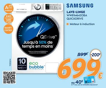Promotions Samsung lave-linge ww81m6420ba quickdrive - Samsung - Valide de 28/09/2020 à 31/10/2020 chez Krefel
