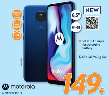 Promotions Motorola moto e7 plus - Motorola - Valide de 28/09/2020 à 31/10/2020 chez Krefel