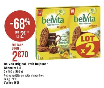 Promotions Belvita original petit déjeuner chocolat lu - Lu - Valide de 21/09/2020 à 04/10/2020 chez Géant Casino