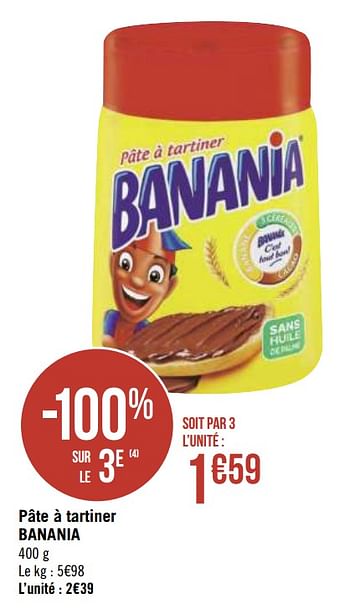 Promotions Pâte à tartiner banania - Banania - Valide de 21/09/2020 à 04/10/2020 chez Géant Casino