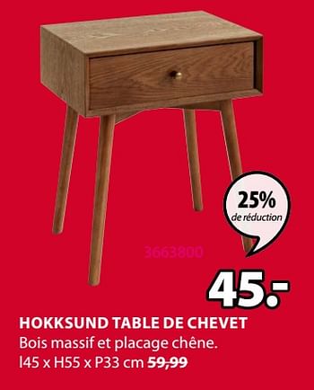 Promotions Hokksund table de chevet - Produit Maison - Jysk - Valide de 21/09/2020 à 04/10/2020 chez Jysk