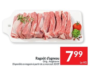 Promoties Ragoût d`agneau - Huismerk - Intermarche - Geldig van 29/09/2020 tot 04/10/2020 bij Intermarche