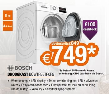 Promotions Bosch droogkast bowtr88tp0fg - Bosch - Valide de 28/09/2020 à 31/10/2020 chez Expert