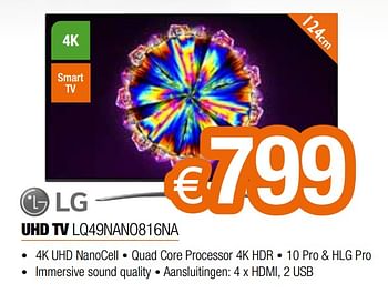 Promoties Lg uhd tv lq49nano816na - LG - Geldig van 28/09/2020 tot 31/10/2020 bij Expert