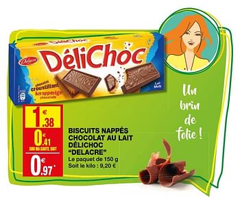 Promotions Biscuits nappés chocolat au lait délichoc delacre - Delacre - Valide de 23/09/2020 à 04/10/2020 chez Coccinelle