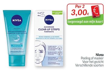 Promoties Nivea peeling of masker voor het gezicht - Nivea - Geldig van 01/10/2020 tot 31/10/2020 bij Intermarche