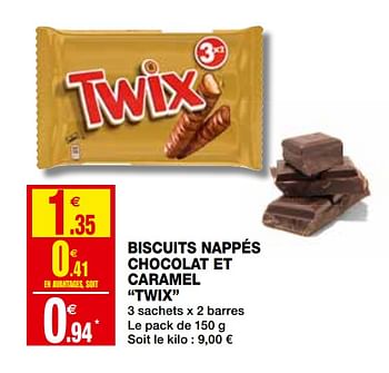 Promotions Biscuits nappés chocolat et caramel twix - Twix - Valide de 23/09/2020 à 04/10/2020 chez Coccinelle