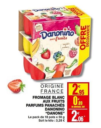 Promotions Fromage blanc aux fruits parfums panachés danonino danone - Danone - Valide de 23/09/2020 à 04/10/2020 chez Coccinelle
