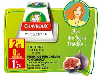 Promotions Fromage pur chèvre chavroux - Chavroux - Valide de 23/09/2020 à 04/10/2020 chez Coccinelle
