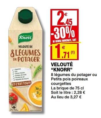 Promotions Velouté knorr - Knorr - Valide de 23/09/2020 à 04/10/2020 chez Coccinelle