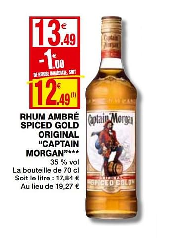 Promotions Rhum ambré spiced gold original captain morgan - Captain Morgan - Valide de 23/09/2020 à 04/10/2020 chez Coccinelle