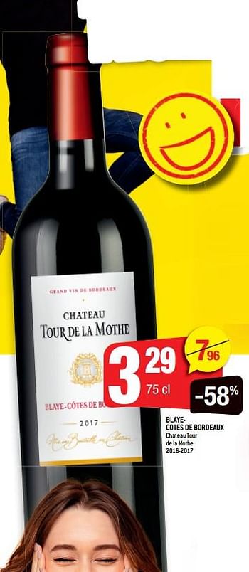 Promotions Blayecotes de bordeaux chateau tour de la mothe - Vins rouges - Valide de 30/09/2020 à 13/10/2020 chez Smatch