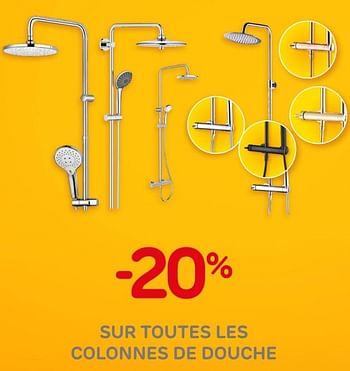 Promotions -20% sur toutes les colonnes de douche - Produit maison - BricoPlanit - Valide de 30/09/2020 à 12/10/2020 chez BricoPlanit