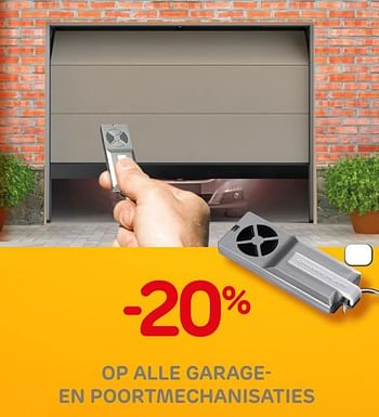 Promoties -20% op alle garage- en poortmechanisaties - Huismerk - BricoPlanit - Geldig van 30/09/2020 tot 12/10/2020 bij BricoPlanit