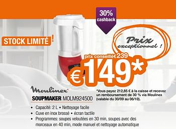 Promotions Moulinex soupmaker molm924500 - Moulinex - Valide de 28/09/2020 à 31/10/2020 chez Expert