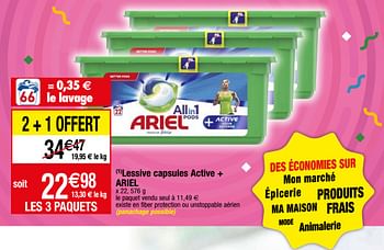 Promotions Lessive capsules active + ariel - Ariel - Valide de 28/09/2020 à 04/10/2020 chez Migros