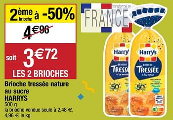 Promoties Brioche tressée nature au sucre harrys - Harry's - Geldig van 28/09/2020 tot 04/10/2020 bij Migros