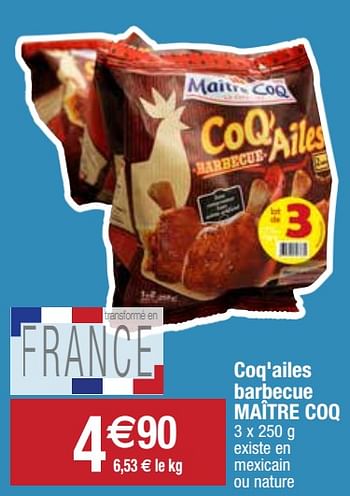 Promoties Coq`ailes barbecue maître coq - Maitre Coq - Geldig van 28/09/2020 tot 04/10/2020 bij Migros