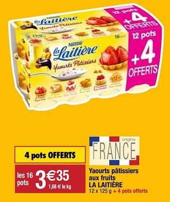 Promoties Yaourts pâtissiers aux fruits la laitière - Nestlé - Geldig van 28/09/2020 tot 04/10/2020 bij Migros