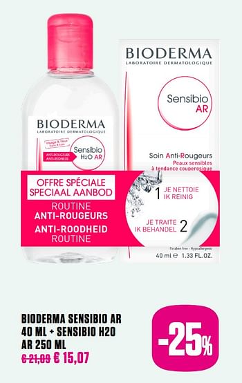 Promoties Bioderma sensibio ar 40 ml + sensibio h2o ar 250 ml - BIODERMA - Geldig van 01/10/2020 tot 30/11/2020 bij Medi-Market