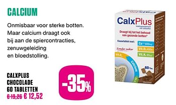 Promoties Calxplus chocolade 60 tablette - CalxPlus - Geldig van 01/10/2020 tot 30/11/2020 bij Medi-Market