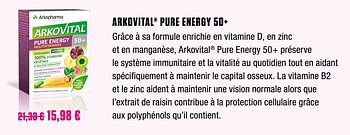 Promotions Arkovital pure energy 50+ - Arkopharma - Valide de 01/10/2020 à 30/11/2020 chez Medi-Market