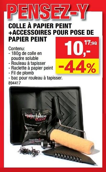 Promoties Colle à papier peint +accessoires pour pose de papier peint - Superfresco - Geldig van 30/09/2020 tot 11/10/2020 bij Hubo