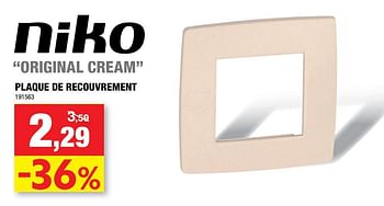 Promoties Plaque de recouvrement original cream - Niko - Geldig van 30/09/2020 tot 11/10/2020 bij Hubo