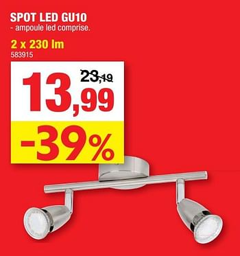 Promotions Spot led gu10 - Prolight - Valide de 30/09/2020 à 11/10/2020 chez Hubo