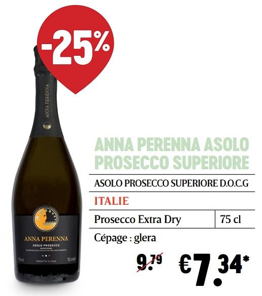 Mousseux Anna perenna asolo prosecco superiore En promotion chez