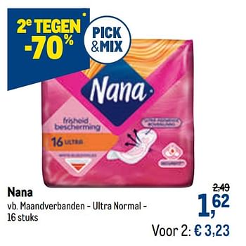 Promoties Nana maandverbanden - Nana - Geldig van 07/10/2020 tot 20/10/2020 bij Makro