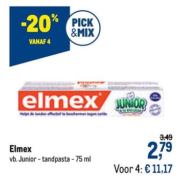 Promoties Elmex junior - tandpasta - Elmex - Geldig van 07/10/2020 tot 20/10/2020 bij Makro