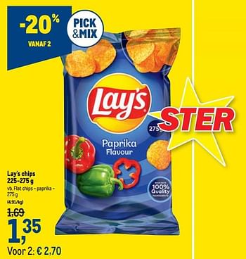 Promoties Lay`s chips flat chips - paprika - Lay's - Geldig van 07/10/2020 tot 20/10/2020 bij Makro