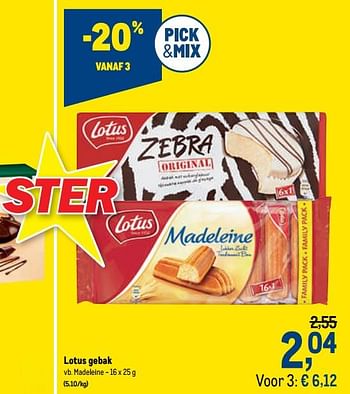 Promoties Lotus gebak madeleine - Lotus Bakeries - Geldig van 07/10/2020 tot 20/10/2020 bij Makro