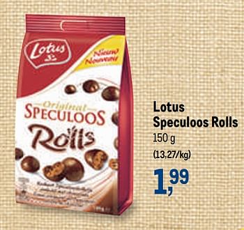 Promotions Lotus speculoos rolls - Lotus Bakeries - Valide de 07/10/2020 à 20/10/2020 chez Makro