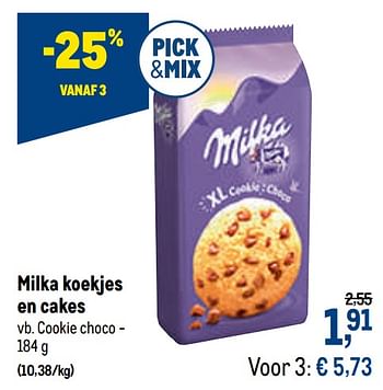 Promotions Milka koekjes en cakes cookie choco - Milka - Valide de 07/10/2020 à 20/10/2020 chez Makro