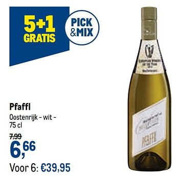 Promoties Pfaffl oostenrijk - wit - Witte wijnen - Geldig van 07/10/2020 tot 20/10/2020 bij Makro