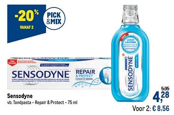 Promoties Sensodyne tandpasta - repair + protect - Sensodyne - Geldig van 07/10/2020 tot 20/10/2020 bij Makro