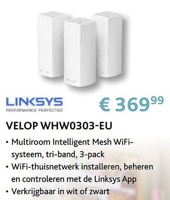 Promoties Linksys velop whw0303-eu - Linksys - Geldig van 14/09/2020 tot 31/10/2020 bij Exellent