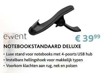 Promoties Notebookstandaard deluxe - Ewent - Geldig van 14/09/2020 tot 31/10/2020 bij Exellent