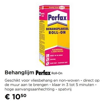 Promoties Behanglijm roll-on - Perfax - Geldig van 01/10/2020 tot 29/10/2020 bij Molecule