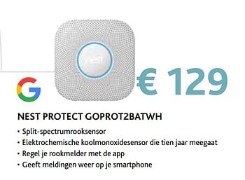 Promotions Google nest protect goprot2batwh - Google - Valide de 14/09/2020 à 31/10/2020 chez Exellent