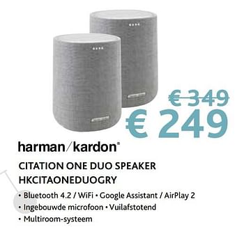 Promoties Harman kardon citation one duo speaker hkcitaoneduogry - Harman Kardon - Geldig van 14/09/2020 tot 31/10/2020 bij Exellent